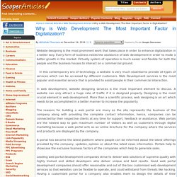 Why is Web Development The Most Important Factor in Digitalization?
