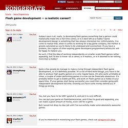 a realistic career? discussion on Kongregate