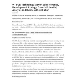 WI-SUN Technology Market Sales Revenue, Development Strategy, Growth Potential, Analysis and Business Distribution – Telegraph