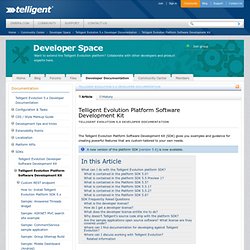 Evolution Platform Software Development Kit - Developer Documentation - Developer Space