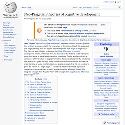 Neo-Piagetian theories of cognitive development