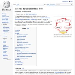 Systems development life-cycle