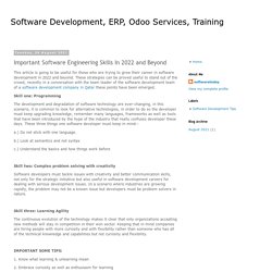 Software Development, ERP, Odoo Services, Training: Important Software Engineering Skills In 2022 and Beyond