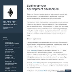 Dapps for Beginners: Setting up your development environment