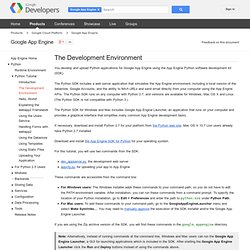 The Development Environment - Google App Engine