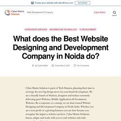 What does the Best Website Designing and Development Company in Noida do?