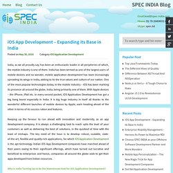 iOS App Development – Expanding its Base in India - SPEC INDIASPEC INDIA