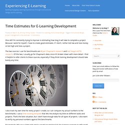 Time Estimates for E-Learning Development