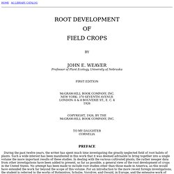Root Development of Field Crops: Table of Contents