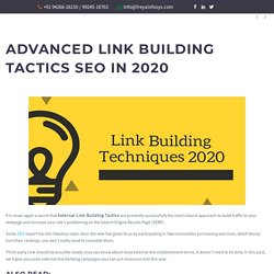 Advanced Link Building Tactics SEO In 2020