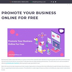 Promote Your Business Online For Free