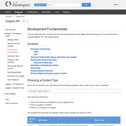 Development Fundamentals - Gadgets API - Google Code