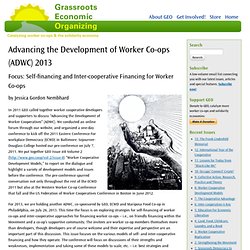 Advancing the Development of Worker Co-ops (ADWC) 2013