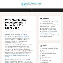 Why mobile app development is important for startups?