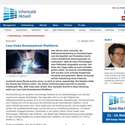 Low-Code Development Plattform - Informatik Aktuell