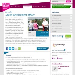 Sports development officer Job Information