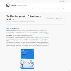 The Most Competent PHP Development Services - Webmob Information System