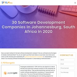 30 Software Development Companies in Johannesburg, South Africa in 2020