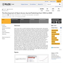 The Development of Open Access Journal Publishing from 1993 to 2009