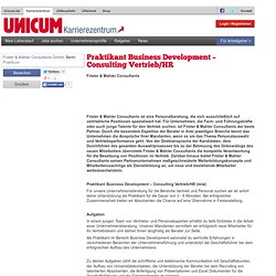Praktikant Business Development – Consulting Vertrieb/HR