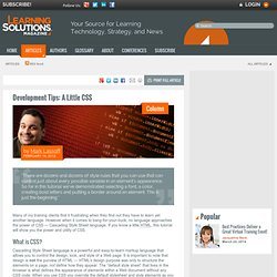 Development Tips: A Little CSS by Mark Lassoff
