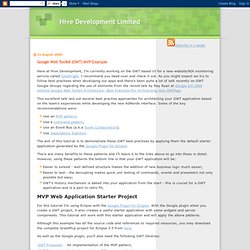 Hive Development Limited: Google Web Toolkit (GWT) MVP Example