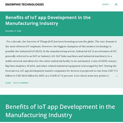 Benefits of IoT app Development in the Manufacturing Industry
