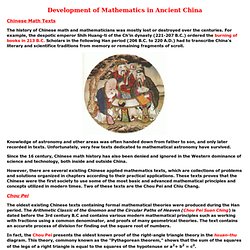 Development of Mathematics in Ancient China