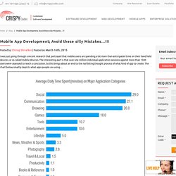 Mobile App Development; Avoid these silly Mistakes…!!!