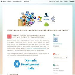 Offshore vendors offering cross-platform apps with Xamarin development in India - mobileapptech’s blog