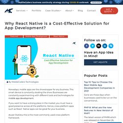 Why React Native is a Cost-Effective Solution for App Development? – MobileCoderz