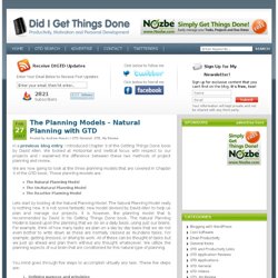 The Planning Models - Natural Planning with GTD - Getting Things Done GTD with Personal Development and Motivation for Success