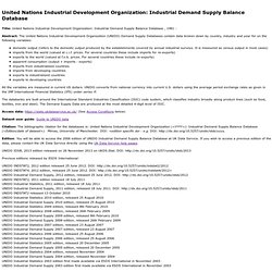 United Nations Industrial Development Organization: INDSTAT2 at ESDS International