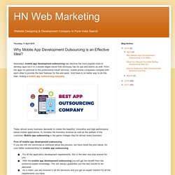 HN Web Marketing: Why Mobile App Development Outsourcing is an Effective Idea?