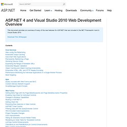 4 and Visual Studio 2010 Web Development Overview