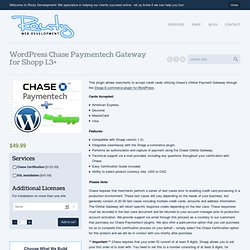 WordPress Chase Paymentech Gateway for Shopp 1.2+ - Routy Development