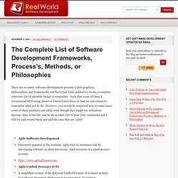 Software Development in the Real World: The Complete List of Sof