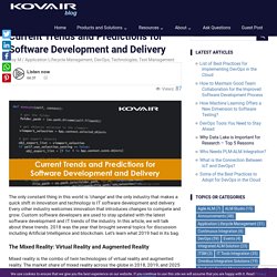 Latest trend & prediction for software development and delivery 2019