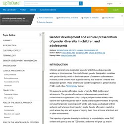 Gender development in children and adolescents