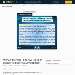 Michael Merisier - Effective Tips For Successful Business Development PowerPoint Presentation - ID:10985063