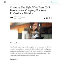 Choosing The Right WordPress CMS Development Company For Your Professional Website