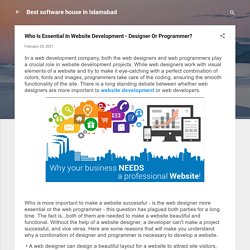 Who Is Essential In Website Development - Designer Or Programmer?