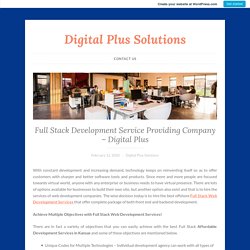 Full Stack Development Service Providing Company – Digital Plus