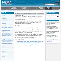 Development of New Zealand ESOL Qualifications