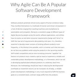 Why Agile Can Be A Popular Software Development Framework