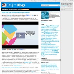 Group blogs: BMJ Web Development Blog » Blog Archive » ReadCube: just another reference manager?