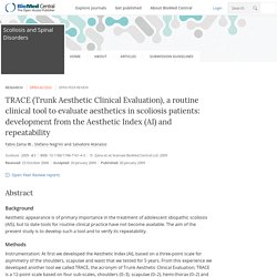 TRACE (Trunk Aesthetic Clinical Evaluation), a routine clinical tool to evaluate aesthetics in scoliosis patients: development from the Aesthetic Index (AI) and repeatability