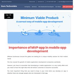 Why MVP development is required before mobile app development?