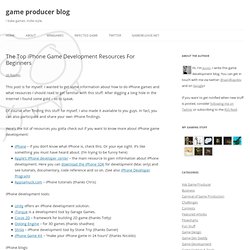 The Top iPhone Game Development Resources For Beginners « game producer blog