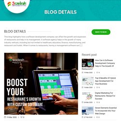How Can A Software Development Company Help In The Growth Of Restaurants?